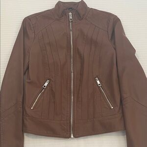 Guess Brown Faux Leather Jacket